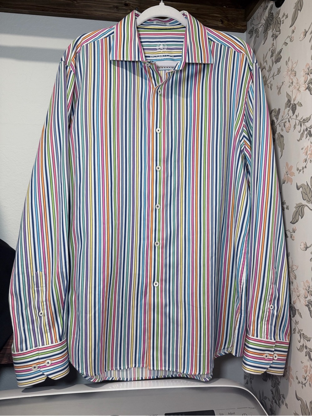 Bugatchi Multicolor Stripe Men's Dress Shirt